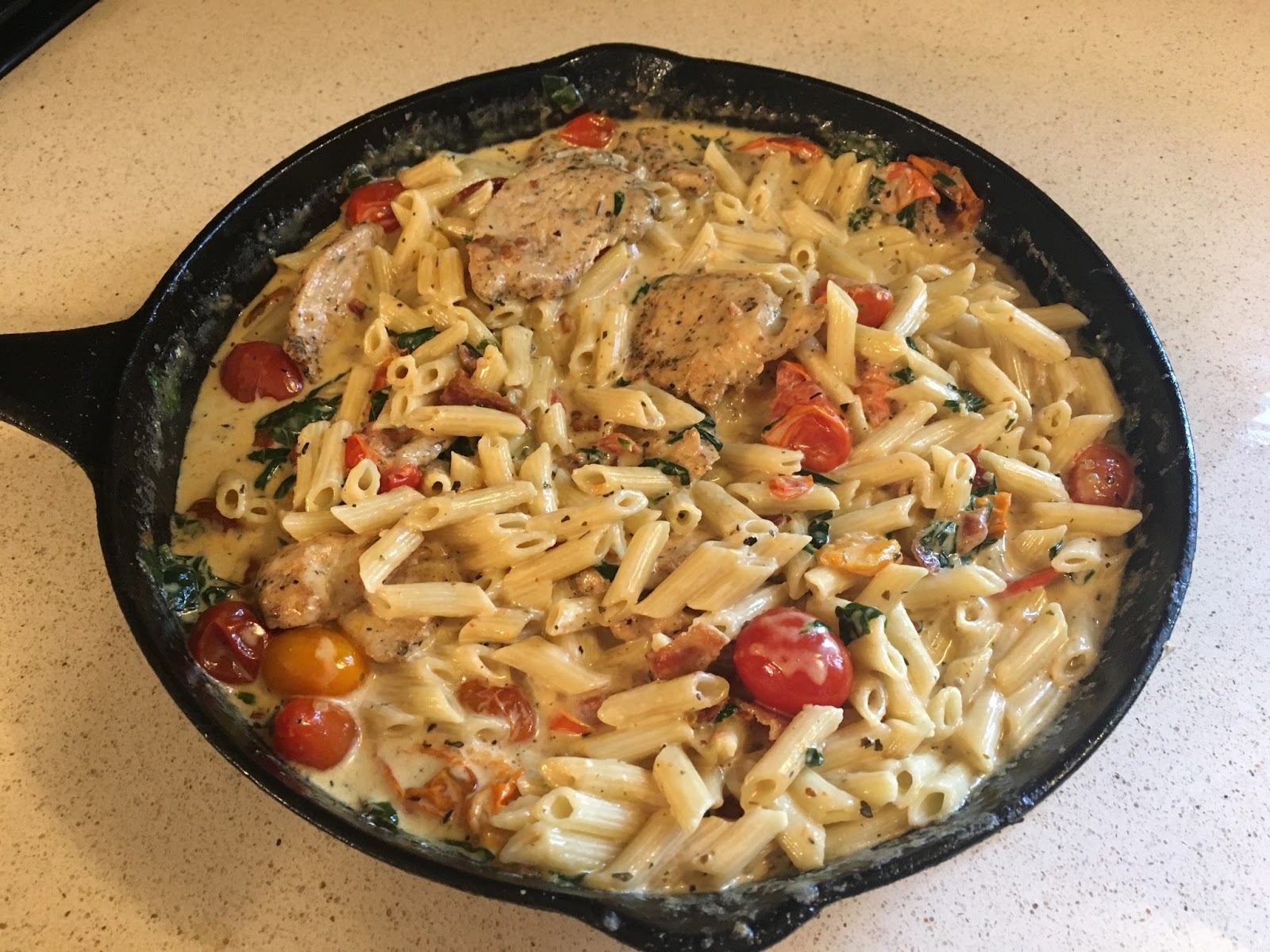 BJ Brinker's Home Cooking Creamy Parmesan Chicken Pasta