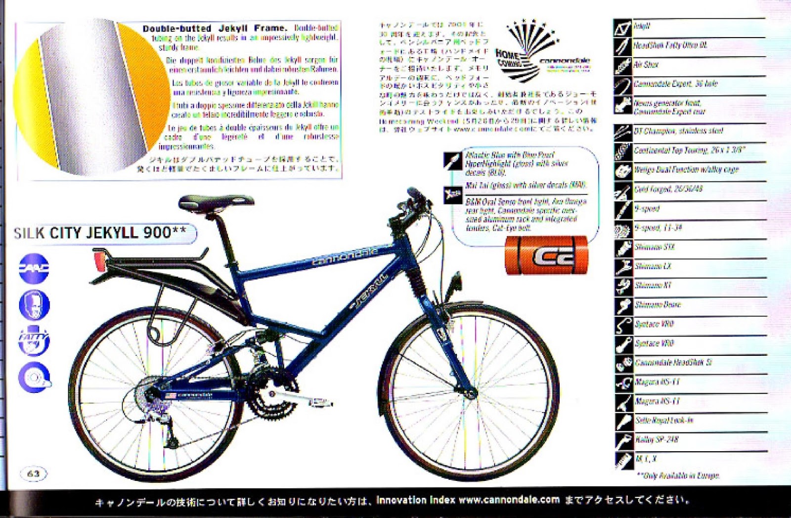 CATALOGUES CANNONDALE CANNONDALE 2001