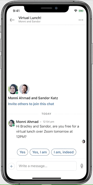 Videochiamate con Teams o Zoom, Reaction ed altro nelle nuova messaggistica di LinkedIn