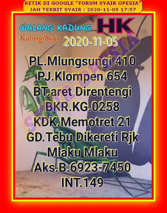 1 New Message Kode Syair Hongkong 5 November 2020 Forum Syair Togel Hongkong Singapura Sydney