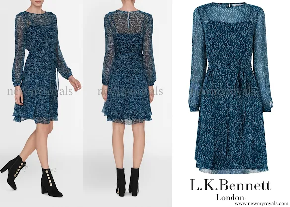 Crown Princess Mary wore LK Bennett Bryony Evergreen Silk Dress