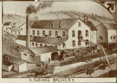 Image of Miamisburg litho detail-A. Kuehn's brewery.