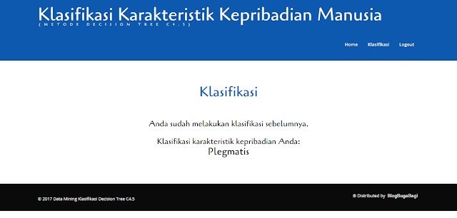 Data Mining Klasifikasi Kepribadian dengan Algoritma C45