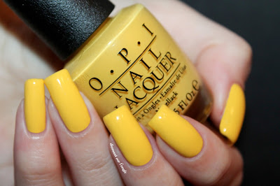 Swatch of the yellow nail polish  "I Just Can't Cope-Acabana" from O.P.I.