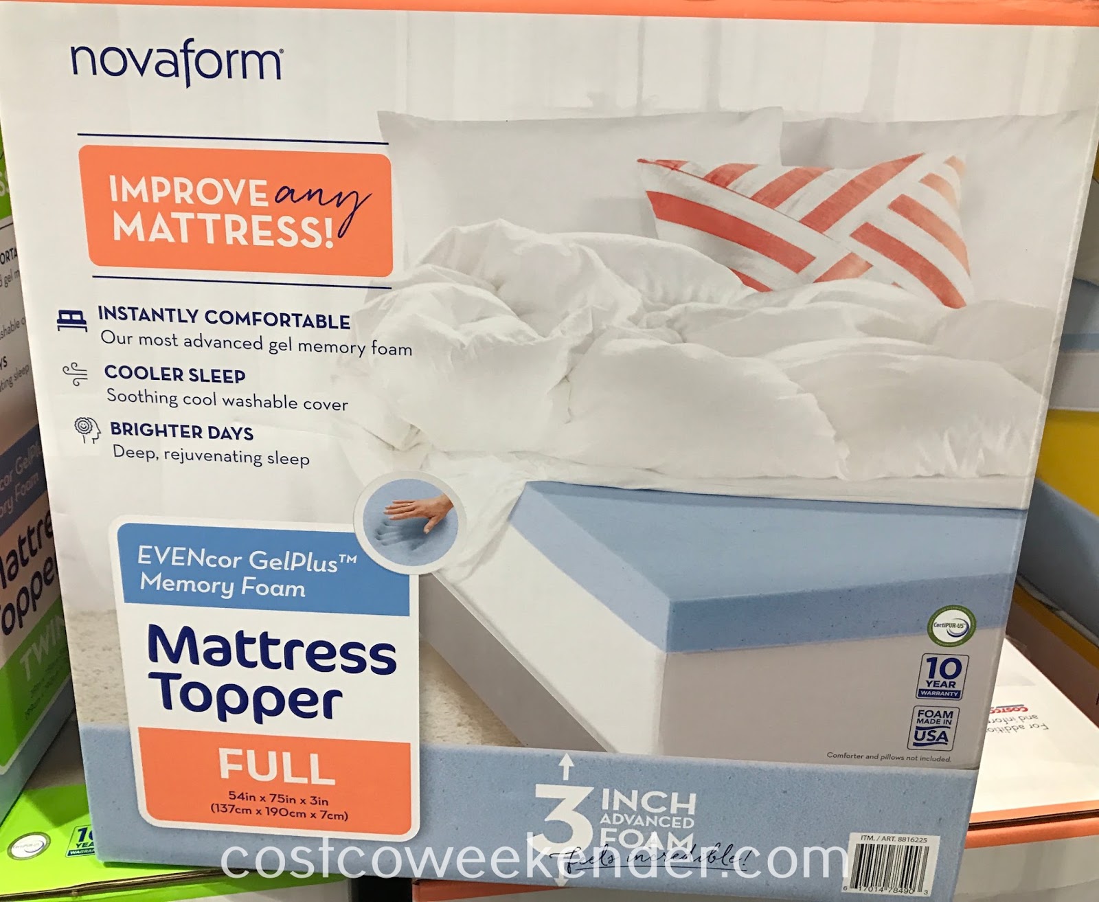 novaform evencor gel mattress topper