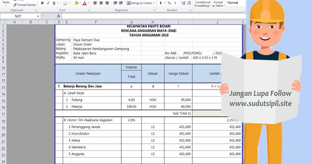 Contoh Perencanaan Baru Konstruksi Jalan Perdesaan (Gbr