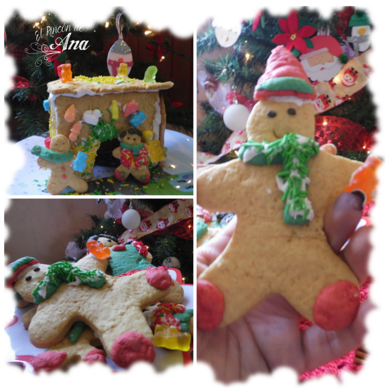 Casita dejengibre y Aplique de muñeco de nieve
