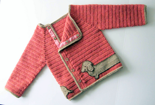 Dachshund baby jacket Crochet pattern