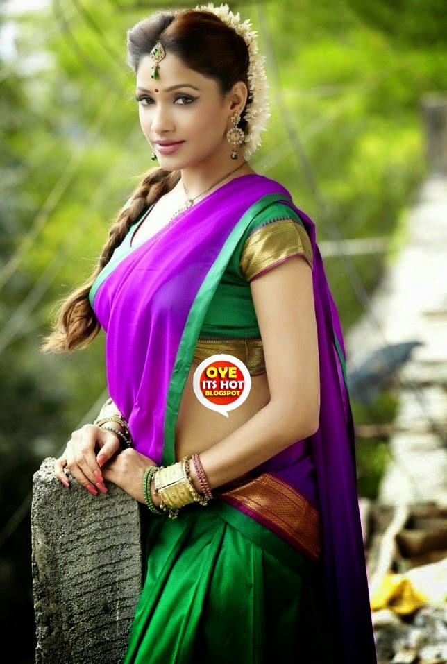 Kesha Khambhati Beautiful In Saree  Cute Marathi -7494