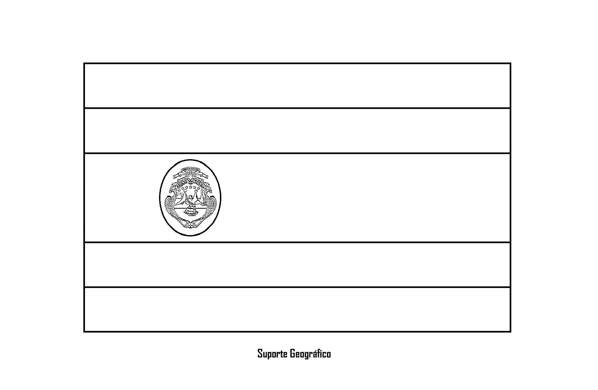 Bandeira Da Costa Rica Para Colorir - EDULEARN