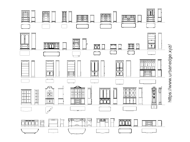 Classic European Closet furniture free cad blocks - 75+ free cad blocks