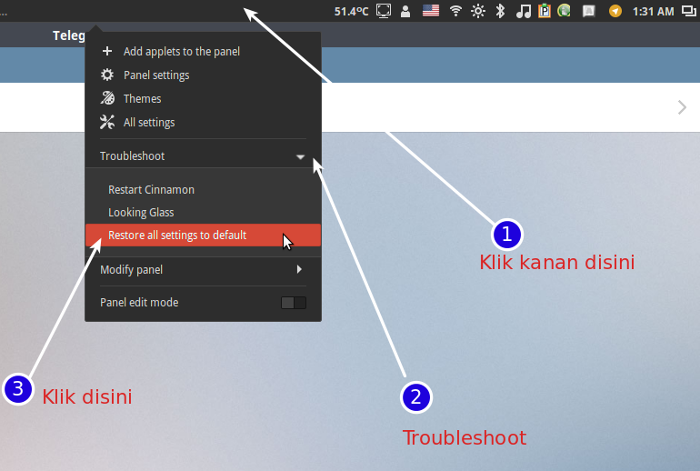Cara Mengembalikan Cinnamon ke Pengaturan Default reset cinnamon desktop linux mint reset cinnamon desktop to default gsettings reset org.cinnamon desktop-layout restart cinnamon desktop tanpa terminal cara reset cinnamon desktop