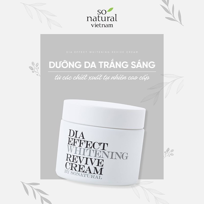 So’Natural Kem dưỡng nâng tone Dia Effect Whitening Revive Cream 70ml