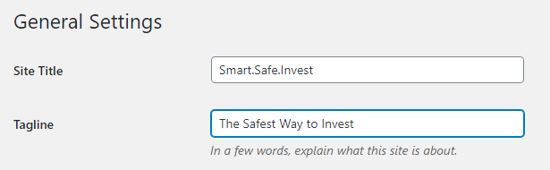 Title and Tagline Wordpress Add Title and Tagline
