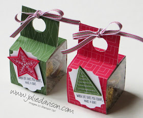 Stampin' Up! Christmas Quilt Wrap Around Treat Boxes with Stitched Felt ~ 2017 Holiday Catalog ~ www.juliedavison.com