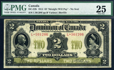 Dominion of Canada Two Dollars bill banknote currency