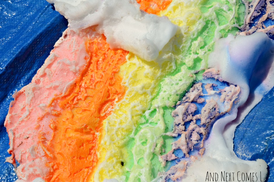Giant Shaving Cream Rainbow Sensory Play And Next Comes L