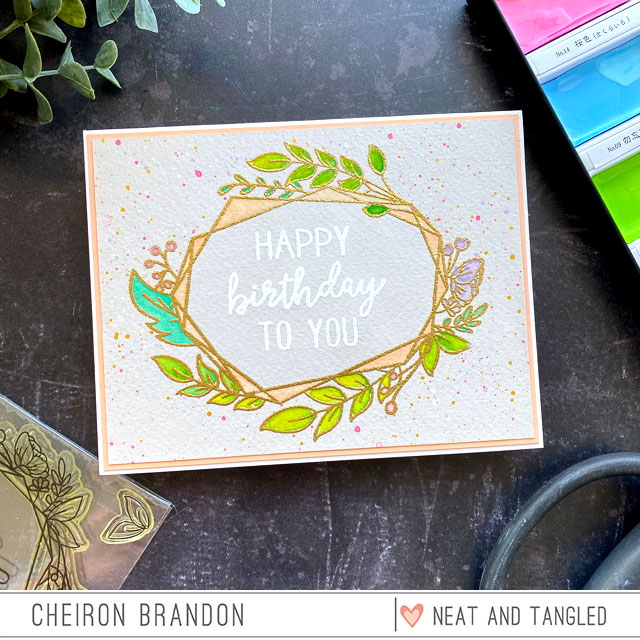 Floral Frame Opaque Watercoloring with Cheiron - Neat and Tangled