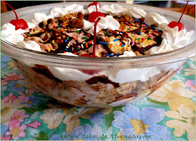 Banana Split Pie and Parfait: All the flavors of summer in this dessert that can be served as a parfait or frozen as a pie | Recipe developed by www.BakingInATornado.com | #recipe #dessert