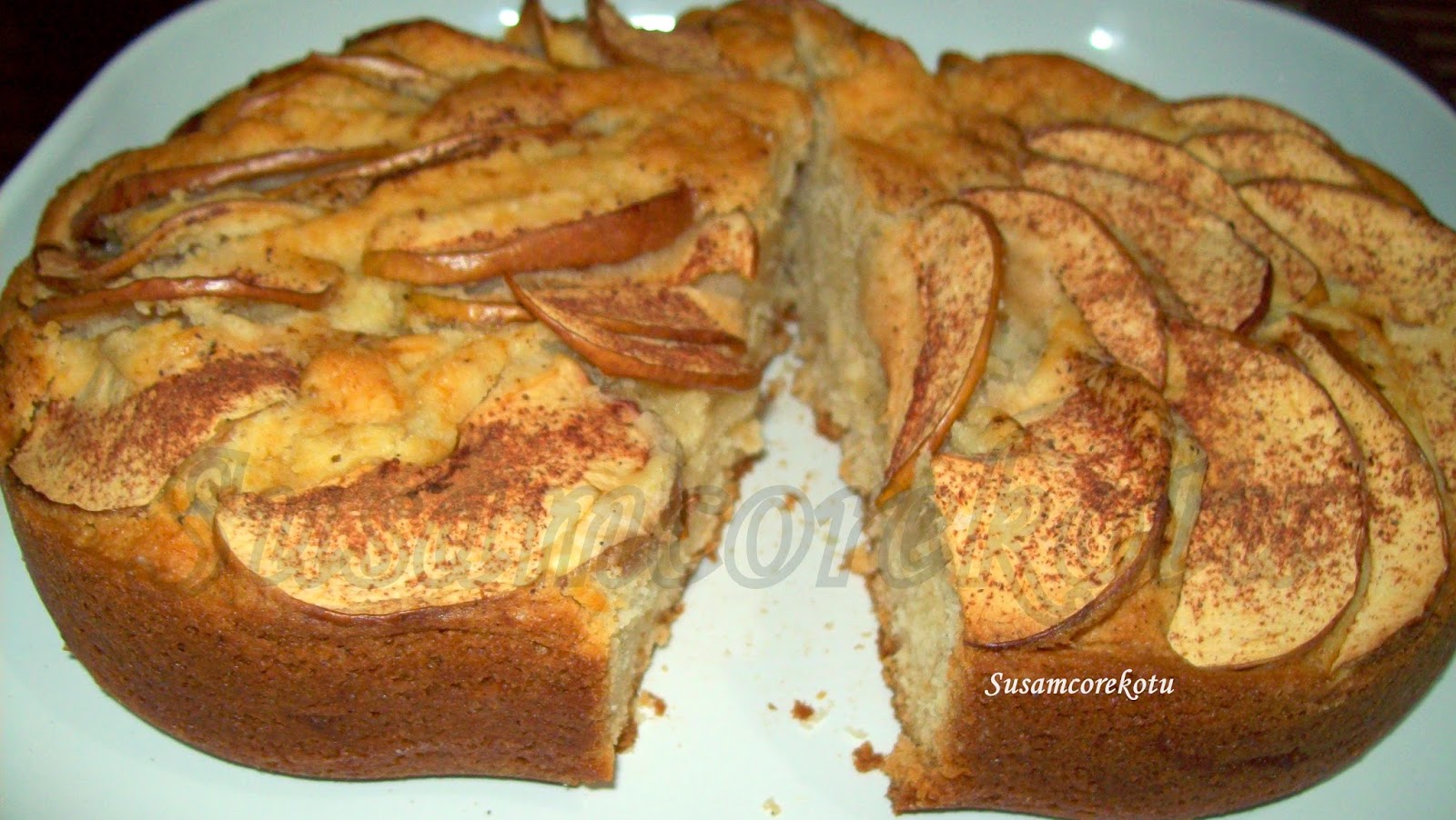 ELMALI KEKELMA DİLİMLİ KEK (ELMA KEK KALIBINDA) Susam Çörek Otu