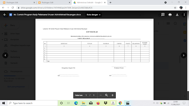 Contoh Program Kerja Pelaksana Urusan Administrasi Keuangan