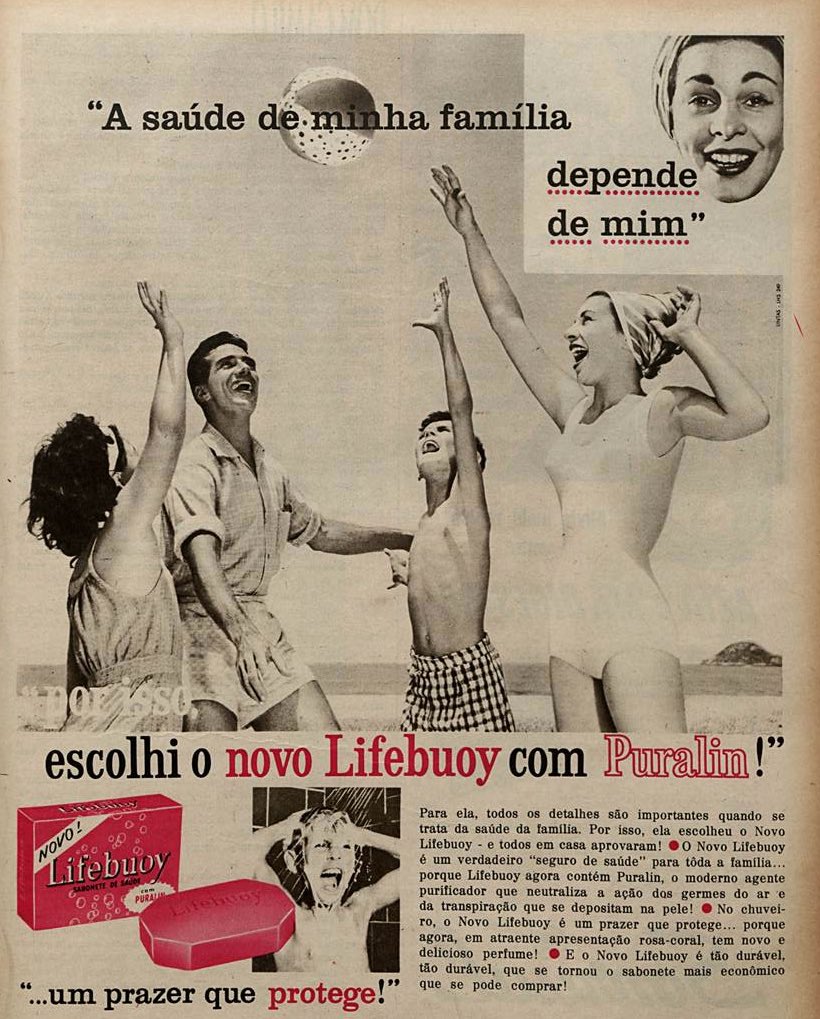Propaganda antiga do Sabonete Lifebuoy veiculada no ano de 1961