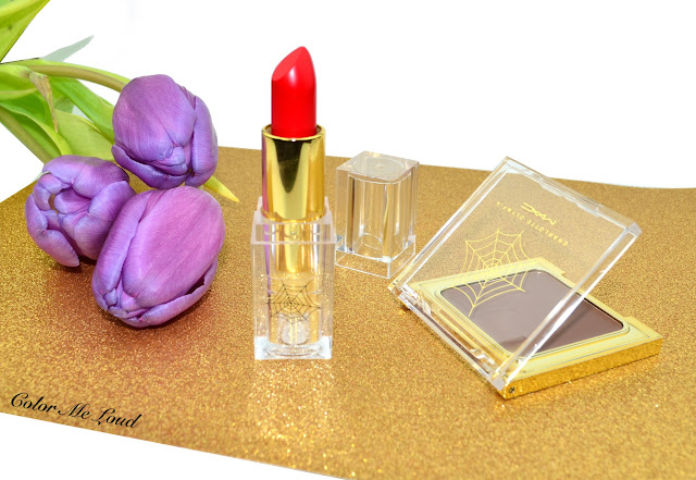 MAC Charlotte Olympia, Starlett Scarlet Lipstick, Sepia Cream Color Base, Review, Swatch & FOTD