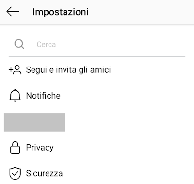 Instagram per Android Impostazioni