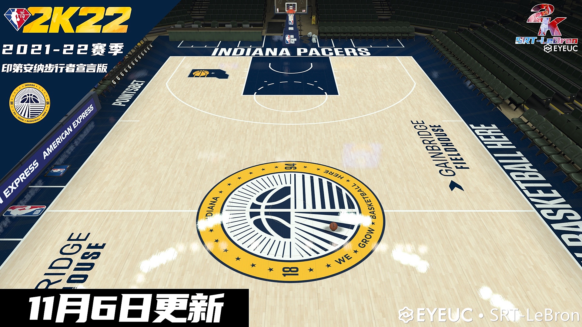 NBA 2K22 202122 Indiana Pacers Declaration Edition Court 8K by SRTLeBron