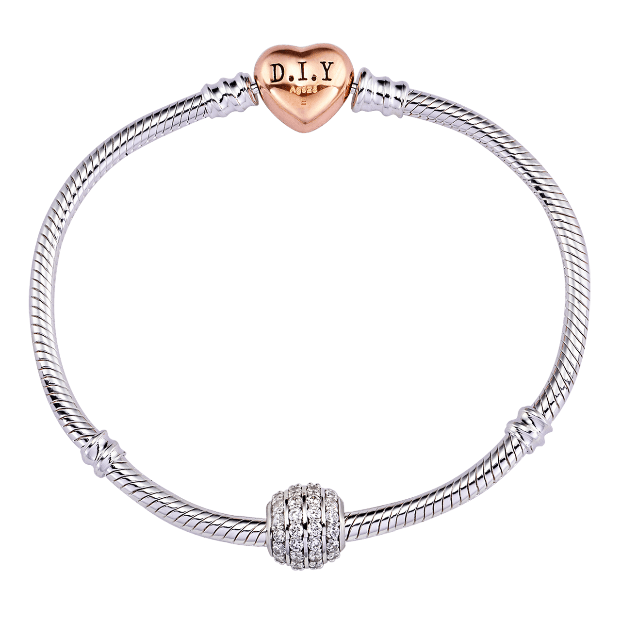 Hạt Charm Me Vàng trắng Ý 18K đính đá CZ PNJ hình tròn XM00W000027