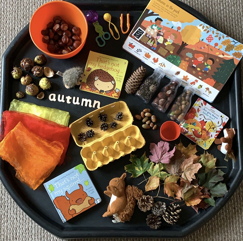 Outdoor learning and sensory play using the tuff tray - Little