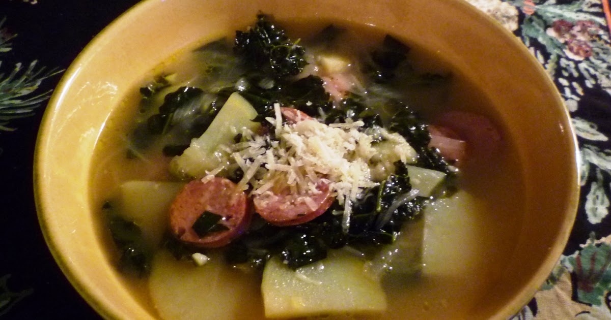 For Love of the Table Kale & Potato Soup with Garlic Sausage