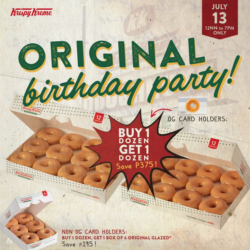 Manila Shopper Krispy Kreme FREE Doughnuts Promo & Original Birthday