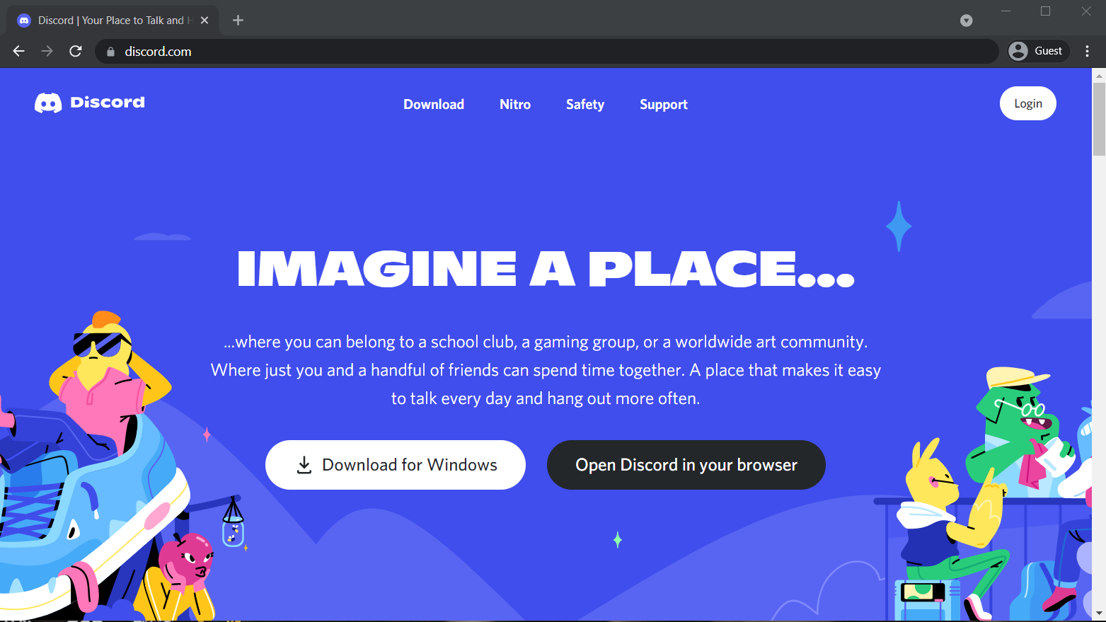 Halaman website discord