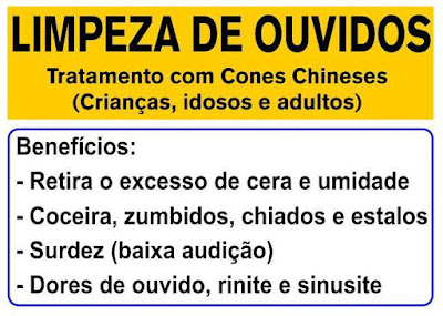 Limpeza de Ouvidos - Tratamento com Cones Chineses - em São José SC, Centro, grande Florianópolis (48) 3094-5746 Limpeza de Ouvidos - Tratamento com Cones Chineses - em São José SC, Centro, grande Florianópolis (48) 3094-5746