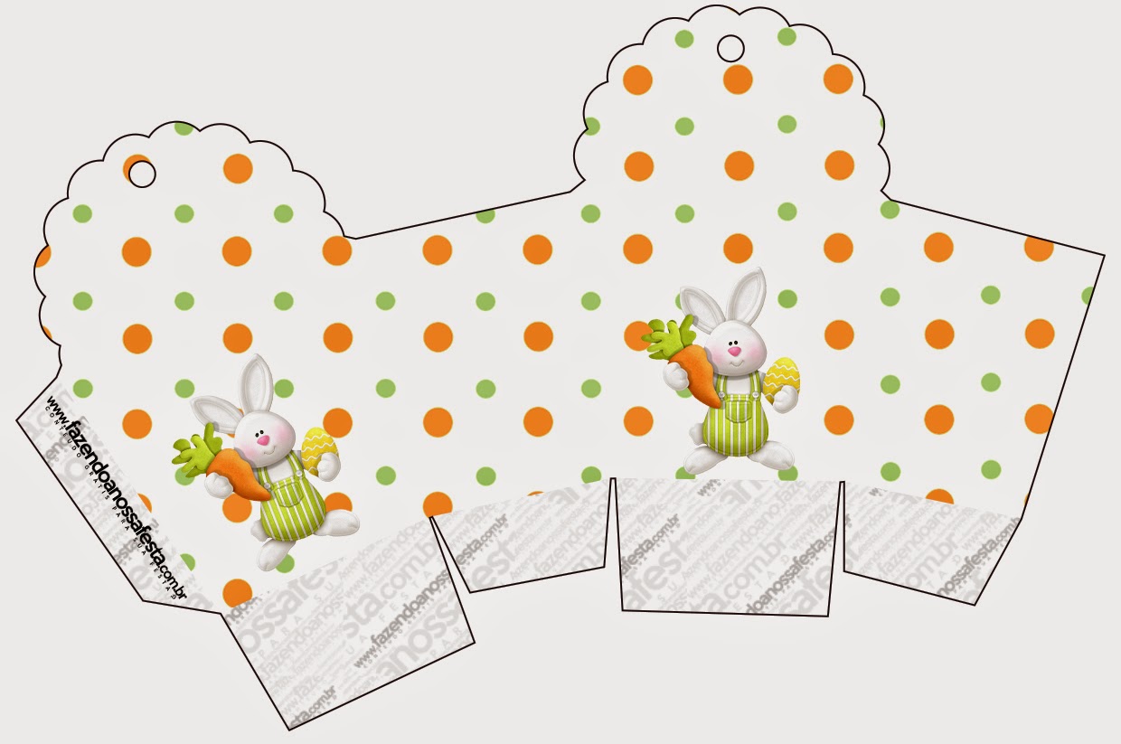 Pascua en Naranja: Cajas para Imprimir Gratis Caja para cupcakes, chocoltes o golosinas.