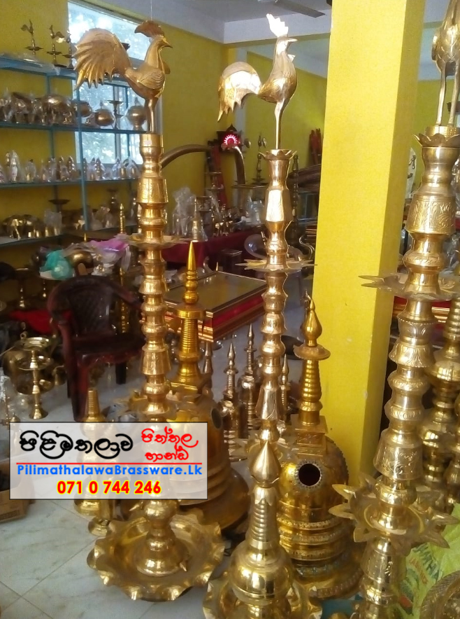 Traditional Brass Oil Lamp 6ft Kukula Pahana Ceremonial Lamp