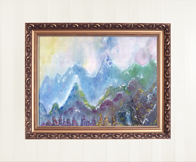 Blue Abstract Landscape Watercolor Painting Blue Abstract Landscape Watercolor Painting