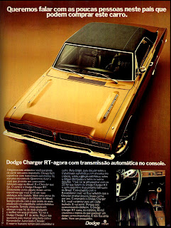 propaganda Dodge Charger RT - 1974,  anos 70.  brazilian advertising cars in the 70. história da década de 70; Brazil in the 70s; propaganda carros anos 70; Oswaldo Hernandez;