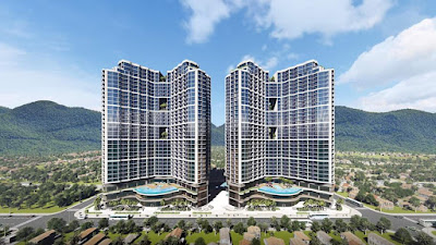 Phối cảnh đứng dự án căn hộ condotel Marina Ocean Park