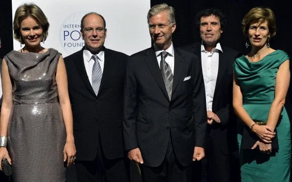 Crown Princess Mathilde, Crown Prince Philippe, Princess Esmeralda and Prince Albert of Monaco attended a gala dinner