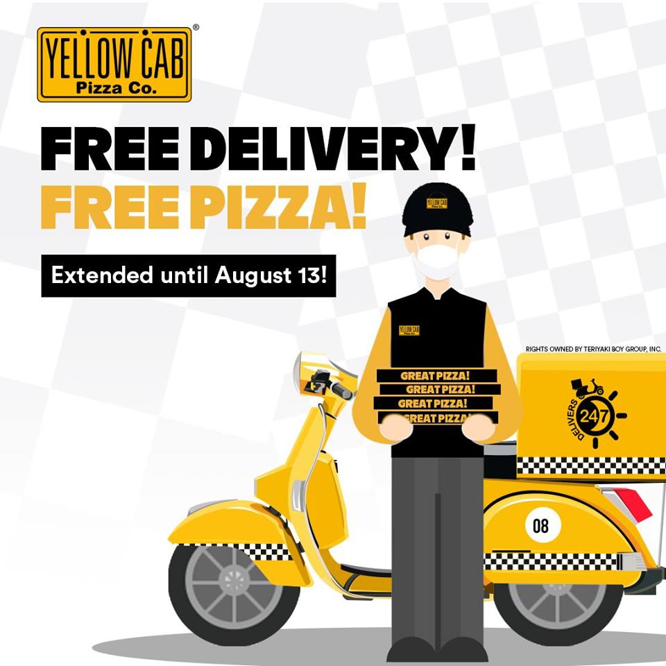 Manila Shopper Yellow Cab Free Delivery & Free Pizza Promo JulyAug 2020