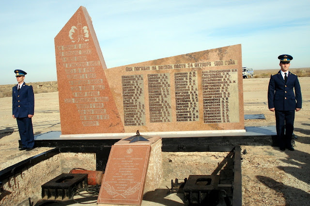 Монумент погибшим в катастрофе 24 октября 1960 года на 41-й площадке космодрома Байконур