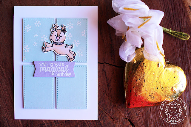 Sunny Studio Stamps: Gleeful Reindeer Magical Birthday Card by Eloise Blue.