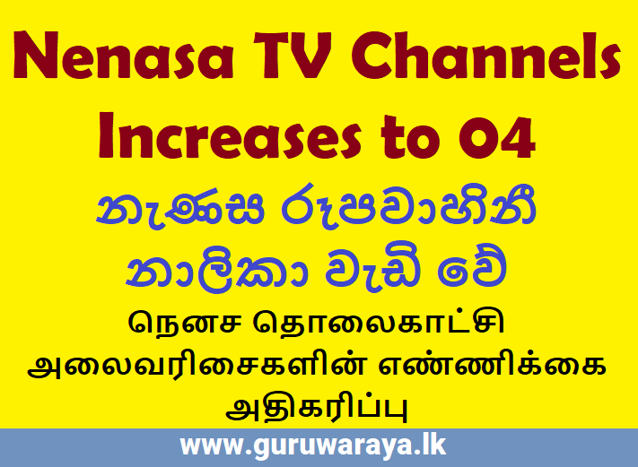 Nenasa TV Channels Increases to 04 