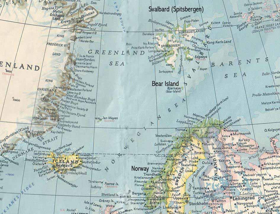 Остров шпицберген карта