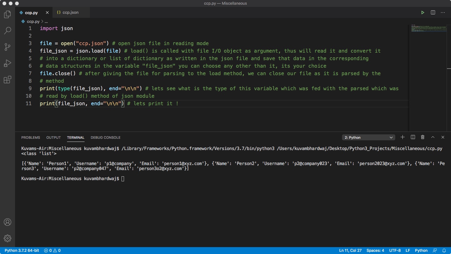 Python3 JSON Library