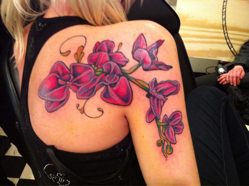 3. Orchid and Cherry Blossom Tattoos - wide 4