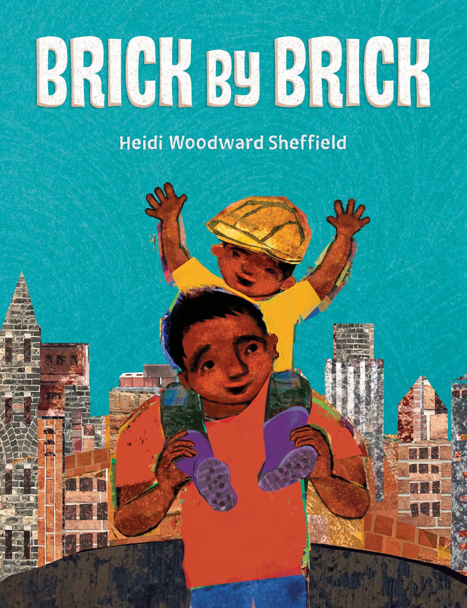 Momo celebrating time to read Brick by brick by Heidi Woodward Sheffield