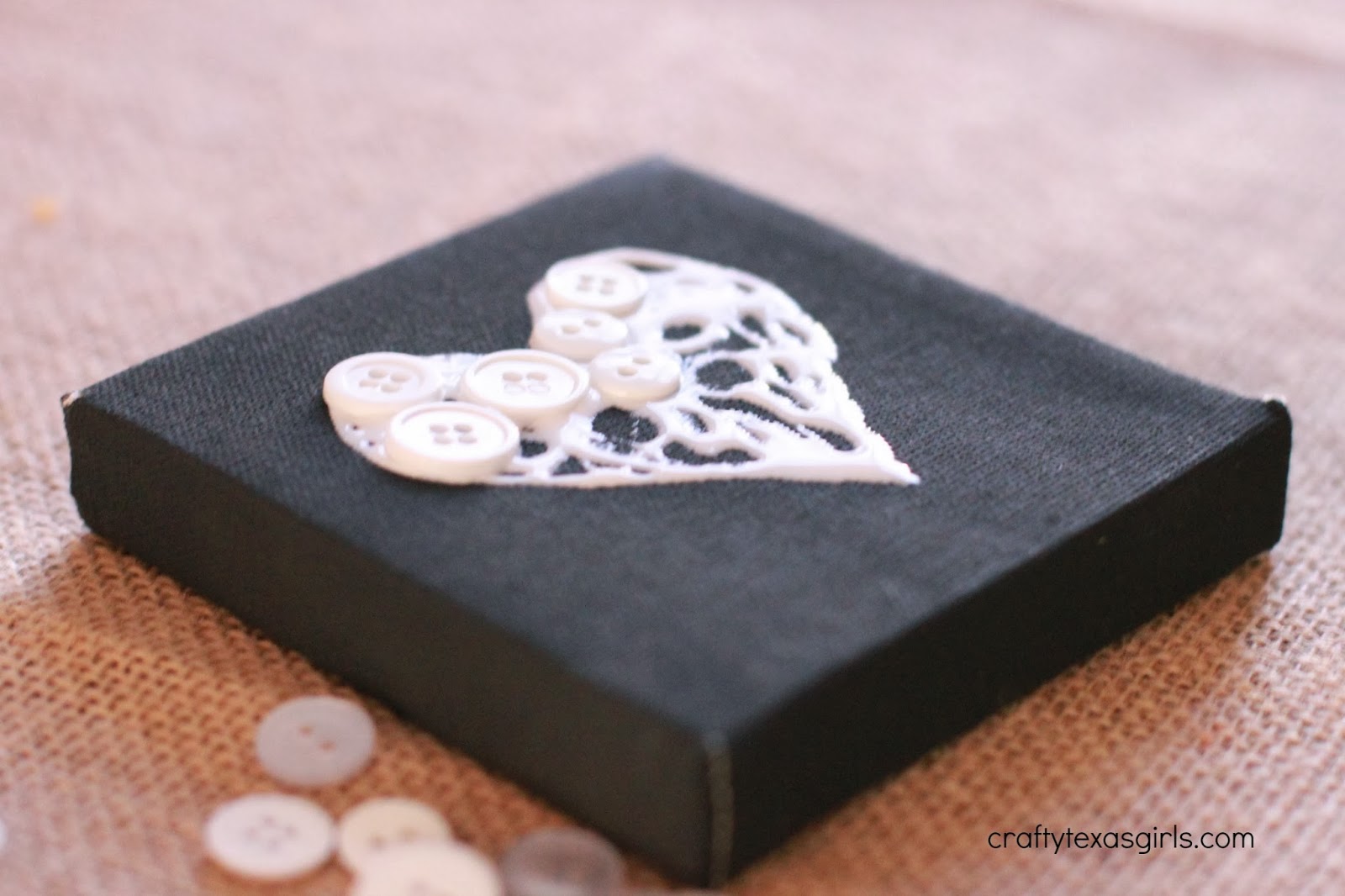 Crafty Texas Girls: Button Heart: A Valentine Craft for Adults (and Kids)